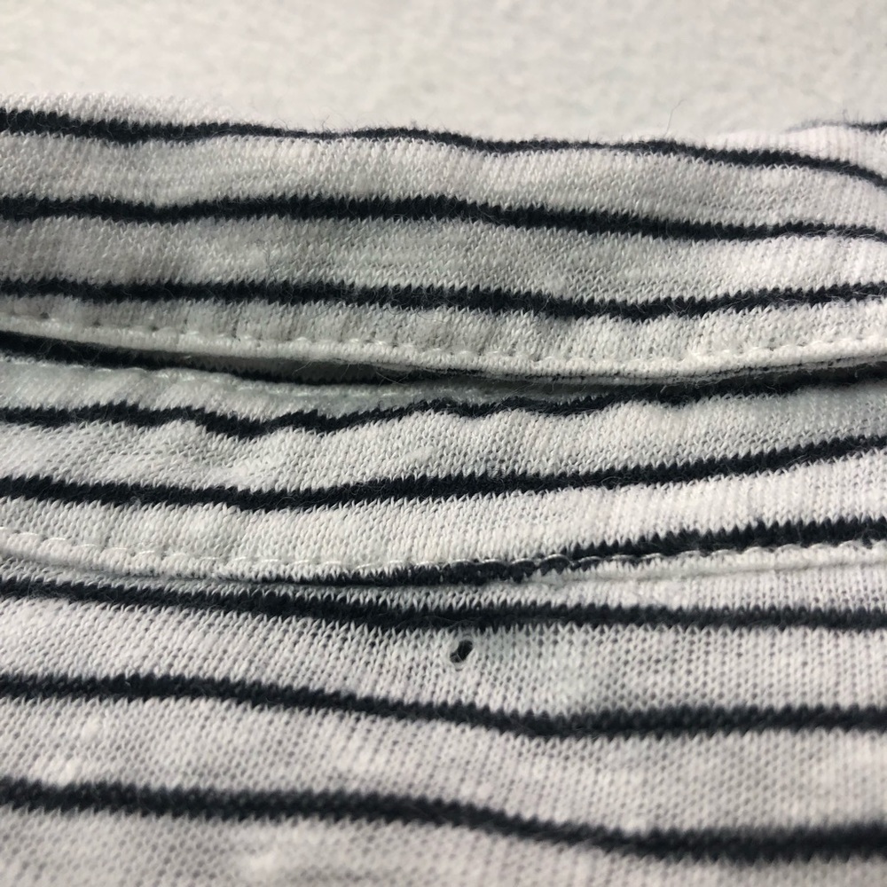 Vince Short Sleeve Striped Polo Shirt Linen - Picture 7 of 7